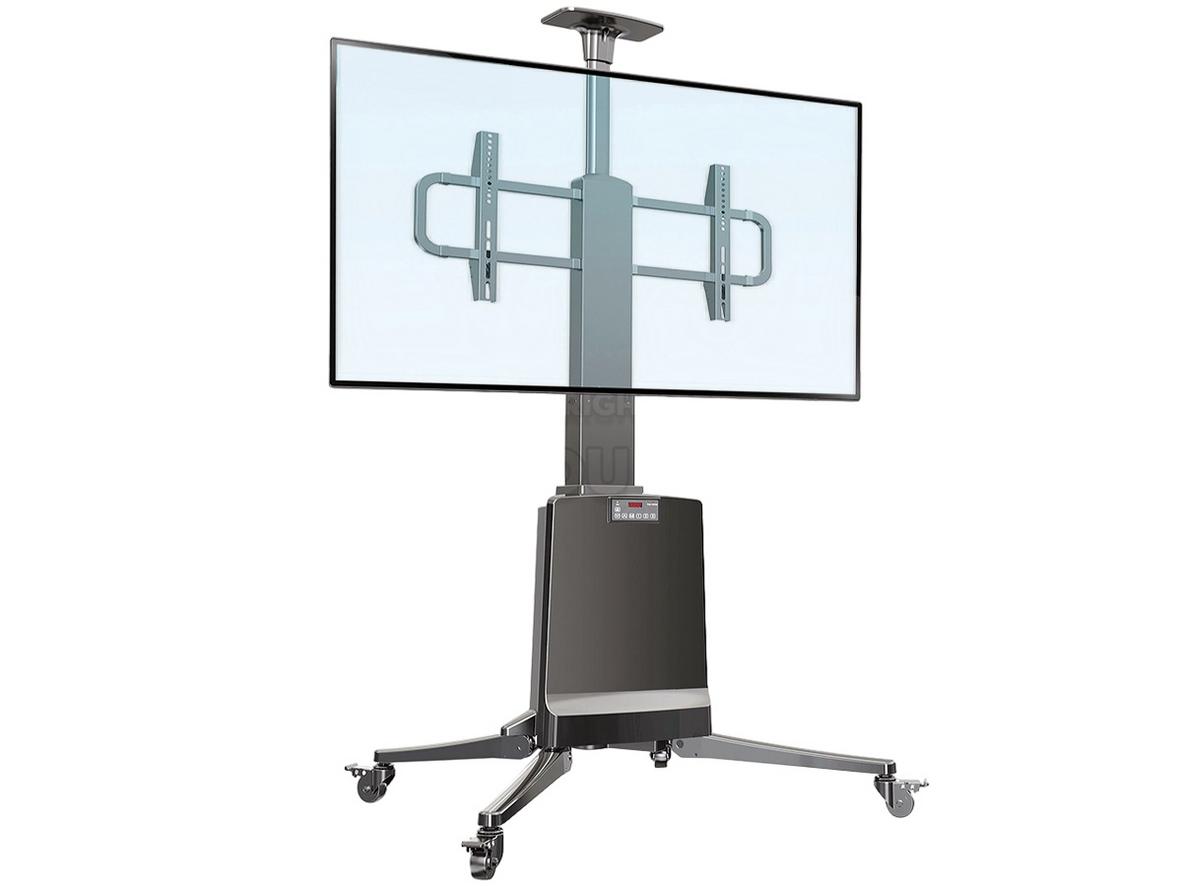 North Bayou TW85 cho TV 55–85 inch, nâng hạ bằng remote và di chuyển linh hoạt.