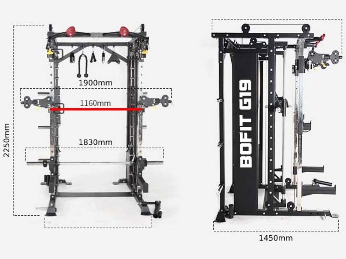 Khung máy 257kg giúp BoFit G19 ổn định hơn khi tập cường độ cao.