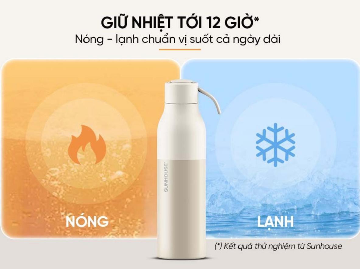 Giữ nóng lạnh hiệu quả đến 12 giờ