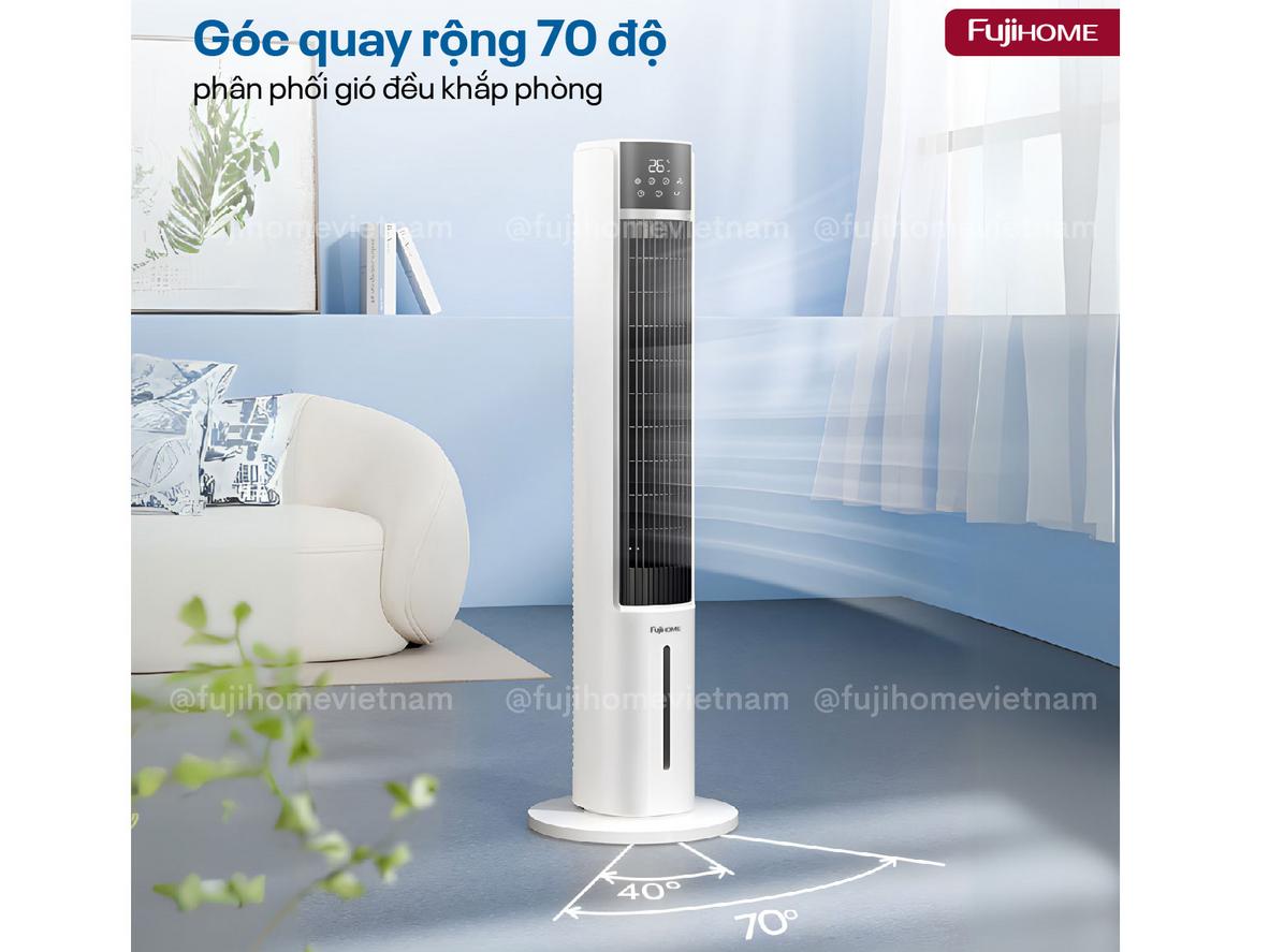 Góc quay 70 độ và hẹn giờ 12 tiếng hỗ trợ dùng ban đêm tiện lợi.