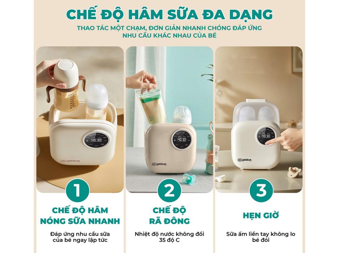 6 chế độ giúp xử lý nhiều nhu cầu chăm bé bằng một thiết bị.
