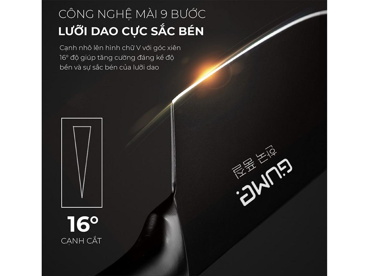 Góc mài 16 độ giúp dao cắt ngọt và nhẹ tay.