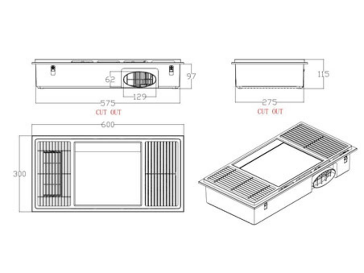 Đèn LED panel tích hợp giúp trần nhà tắm gọn và sáng hơn.