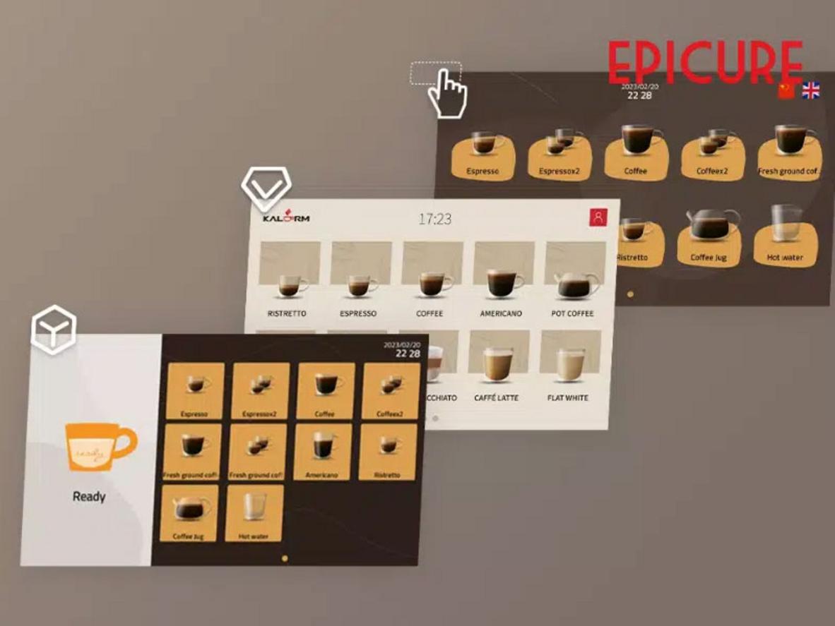 Menu tích hợp sẵn giúp quán phục vụ nhiều món cà phê và đồ sữa chỉ với một máy.