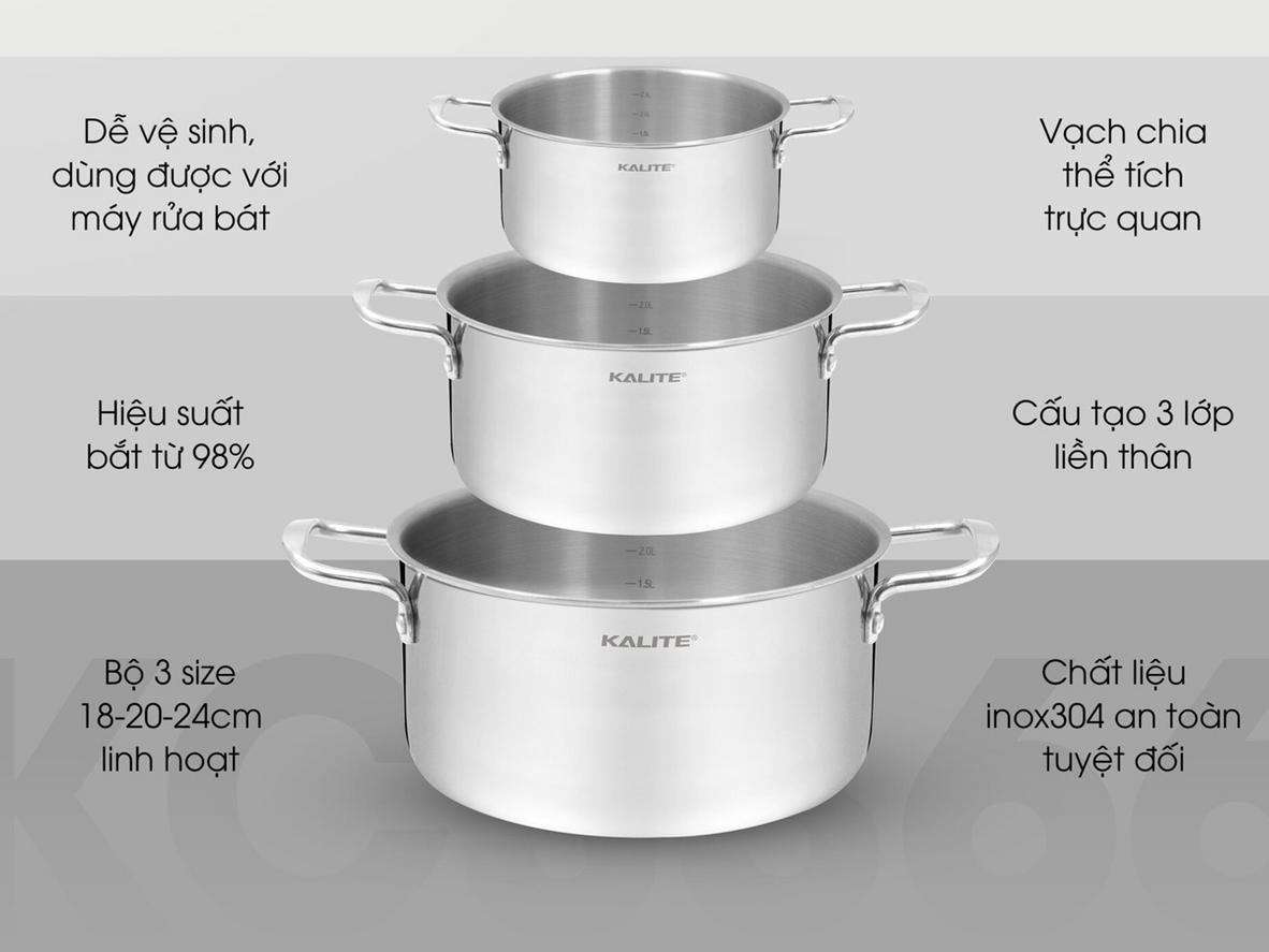 Lòng nồi inox 304 an toàn, dễ vệ sinh và hạn chế bám mùi.