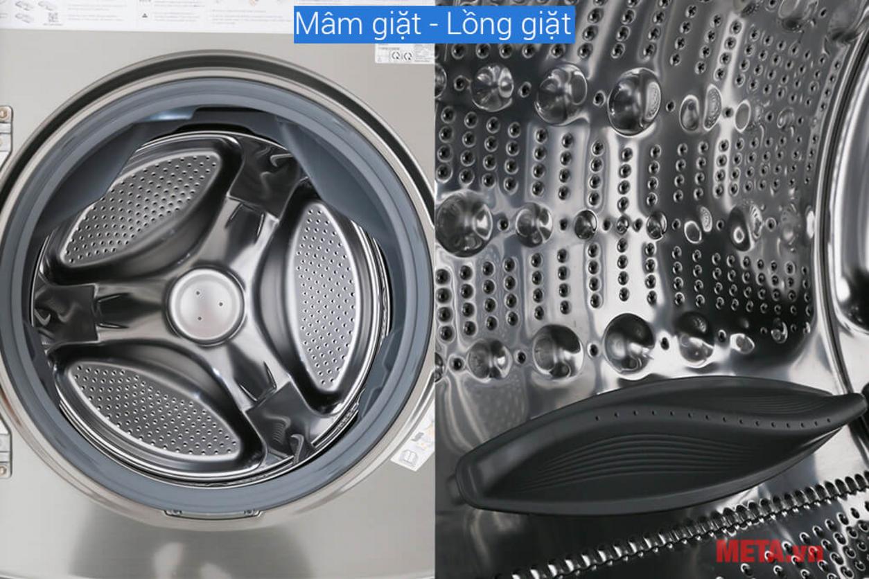 Sấy 12kg hỗ trợ làm khô đồ nhanh, đặc biệt hữu ích khi trời ẩm.