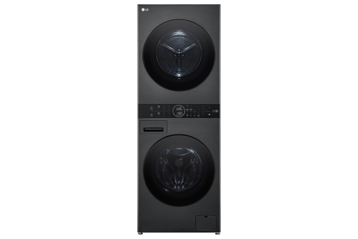 LG WT1410NHB thiết kế WashTower 2 tầng gọn đẹp, phù hợp không gian giặt hiện đại.
