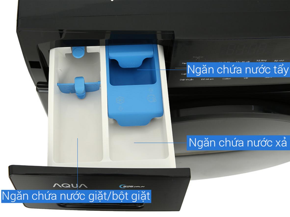 Lồng giặt lớn 525 mm hỗ trợ giặt sạch và giảm xoắn rối quần áo.