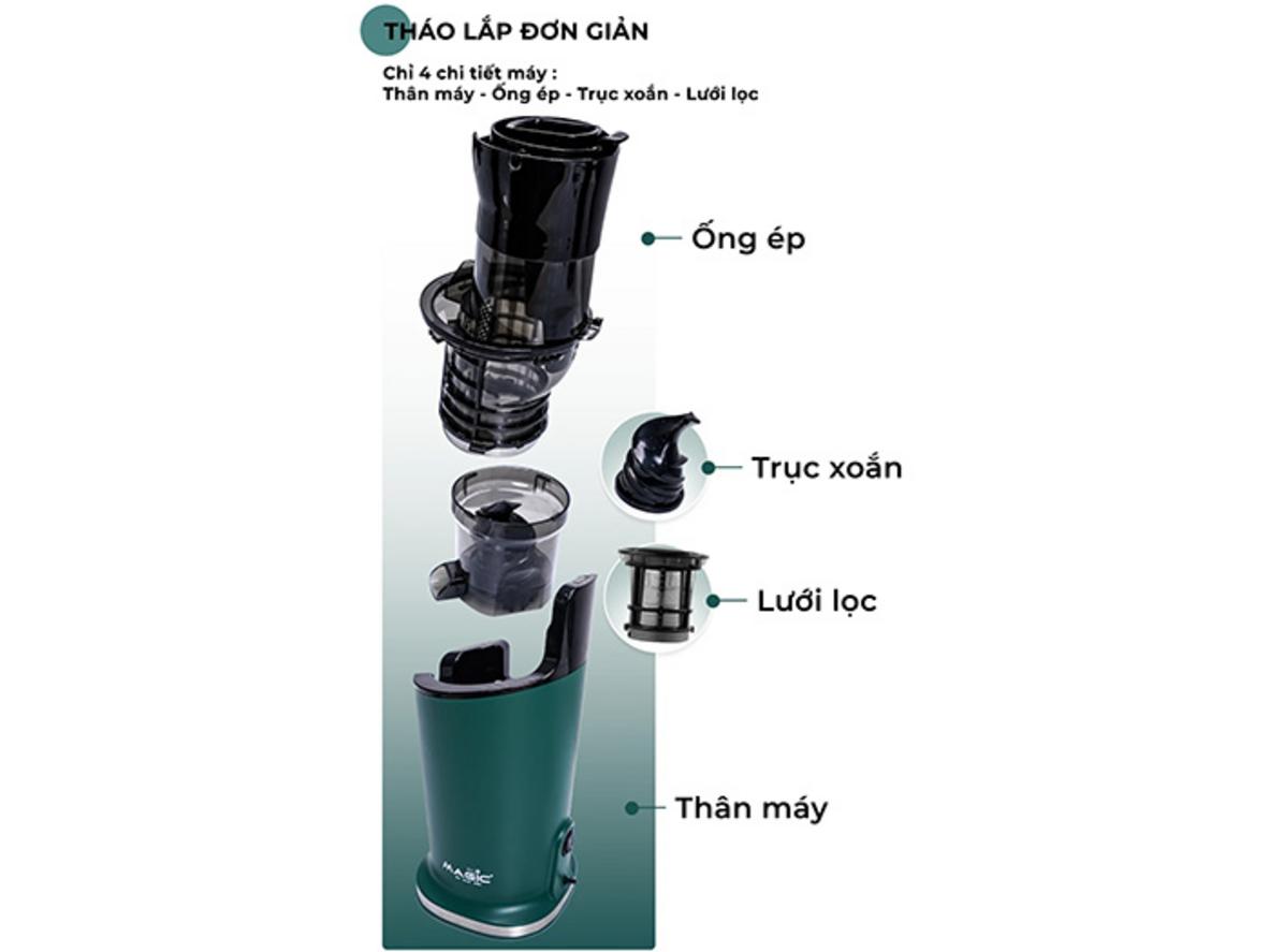 Lưới lọc thép không gỉ 2 tầng giúp lọc bã mịn hơn.
