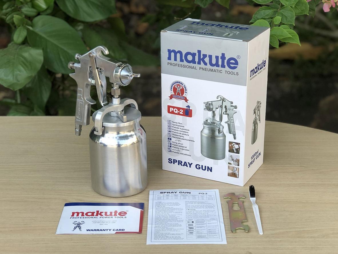 Makute PQ-2 (PQ-02) dùng khí nén, bình dưới 1 lít, phù hợp phun đều cho xưởng nhỏ.