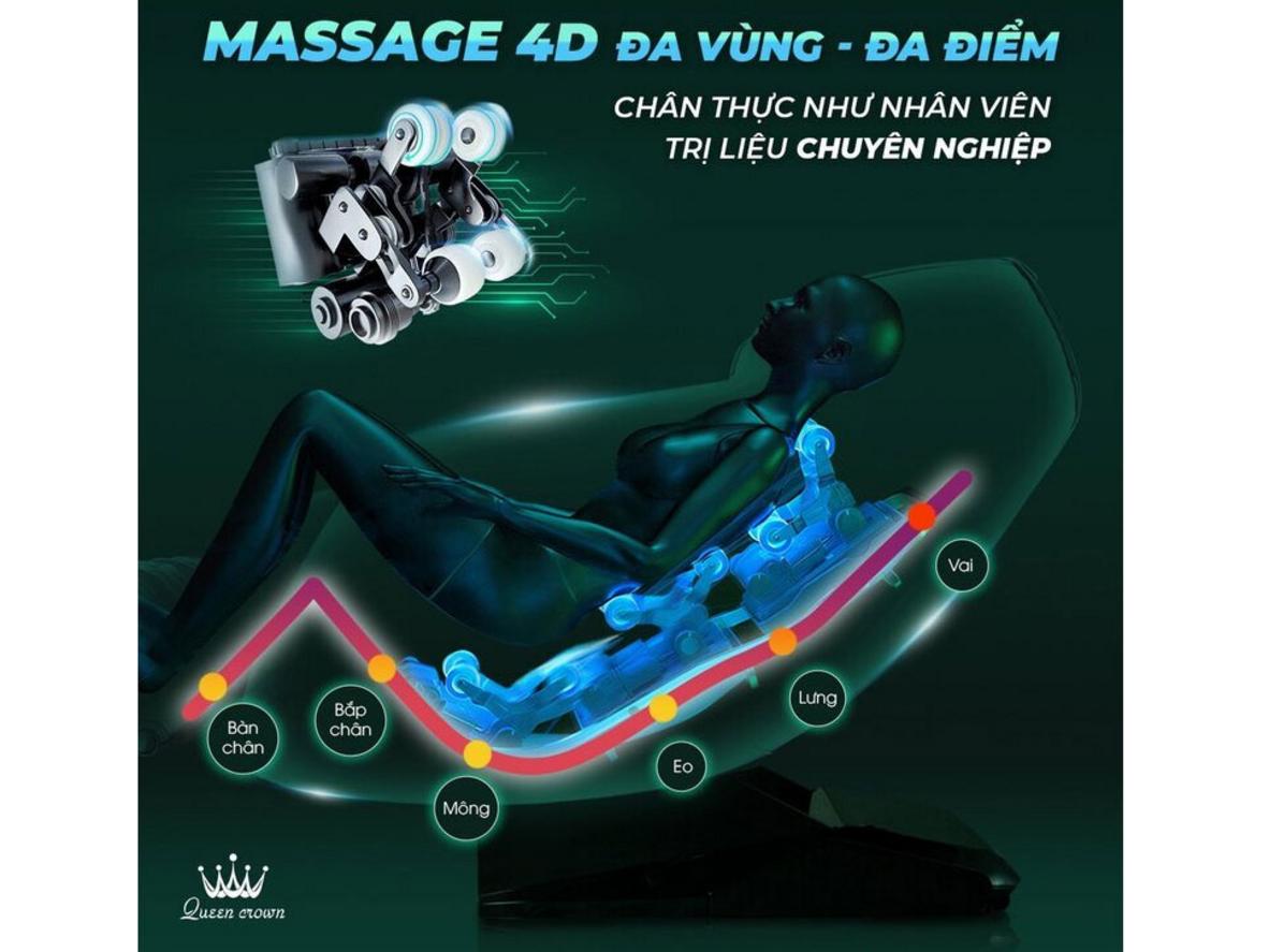 Công nghệ massage 4D mang lại cảm giác xoa bóp chân thực hơn.