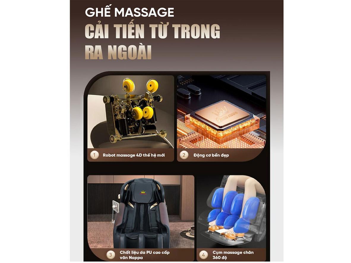 Massage toàn thân và túi khí trên QE79 Pro.