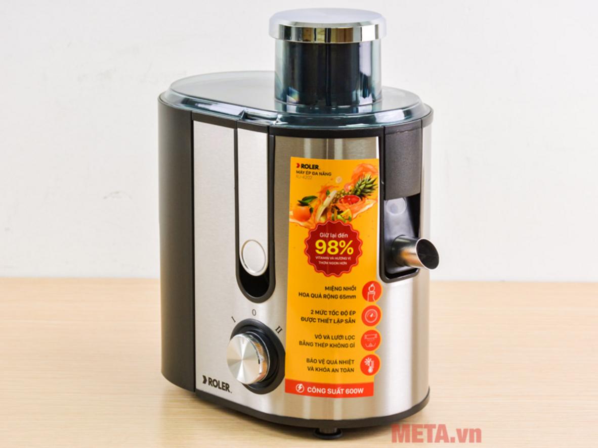 Công suất 600W giúp ép nhanh và đa dạng nguyên liệu