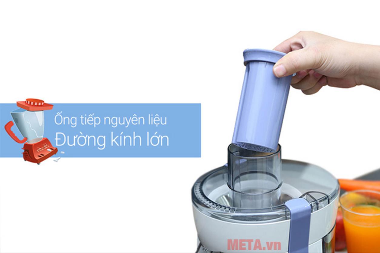 Ống tiếp 60 mm giúp rút ngắn thời gian sơ chế.