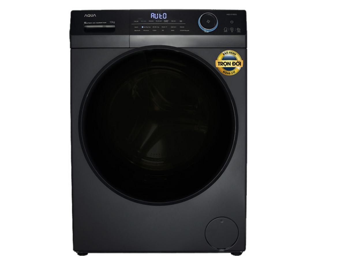 Máy giặt lồng ngang Aqua AQD-D1002G.BK 10kg cho gia đình hiện đại.