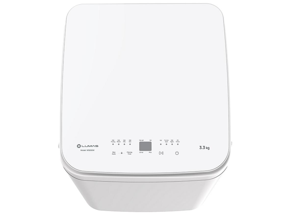 Lumias WS050WH nổi bật với thiết kế gọn và giặt nóng 55°C/80°C.