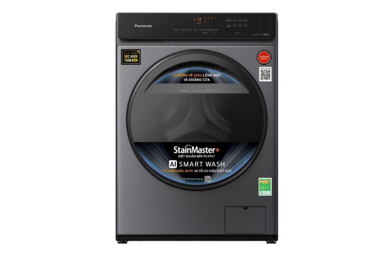 Máy giặt Panasonic Inverter 11.5kg NA-V115FA1LV thiết kế cửa trước hiện đại, phù hợp gia đình đông người.