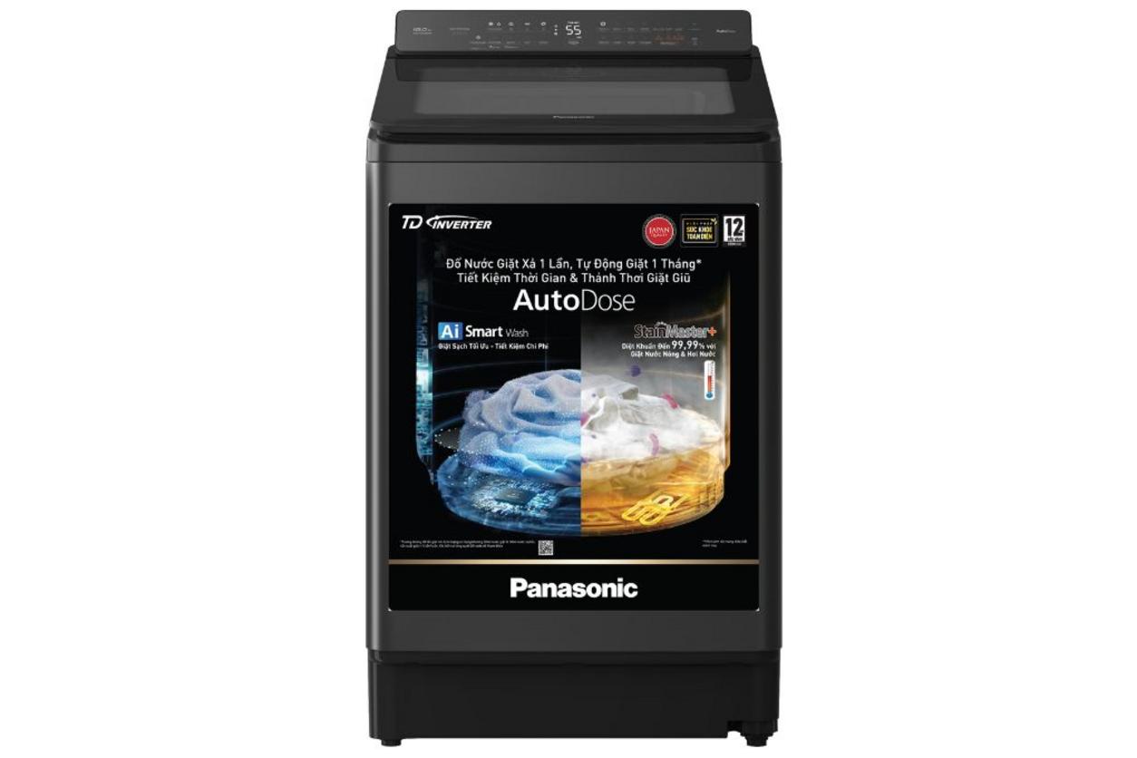 Máy giặt Panasonic Inverter 18kg NA-FD180W3BV phù hợp gia đình đông người, giặt nhiều mẻ lớn.