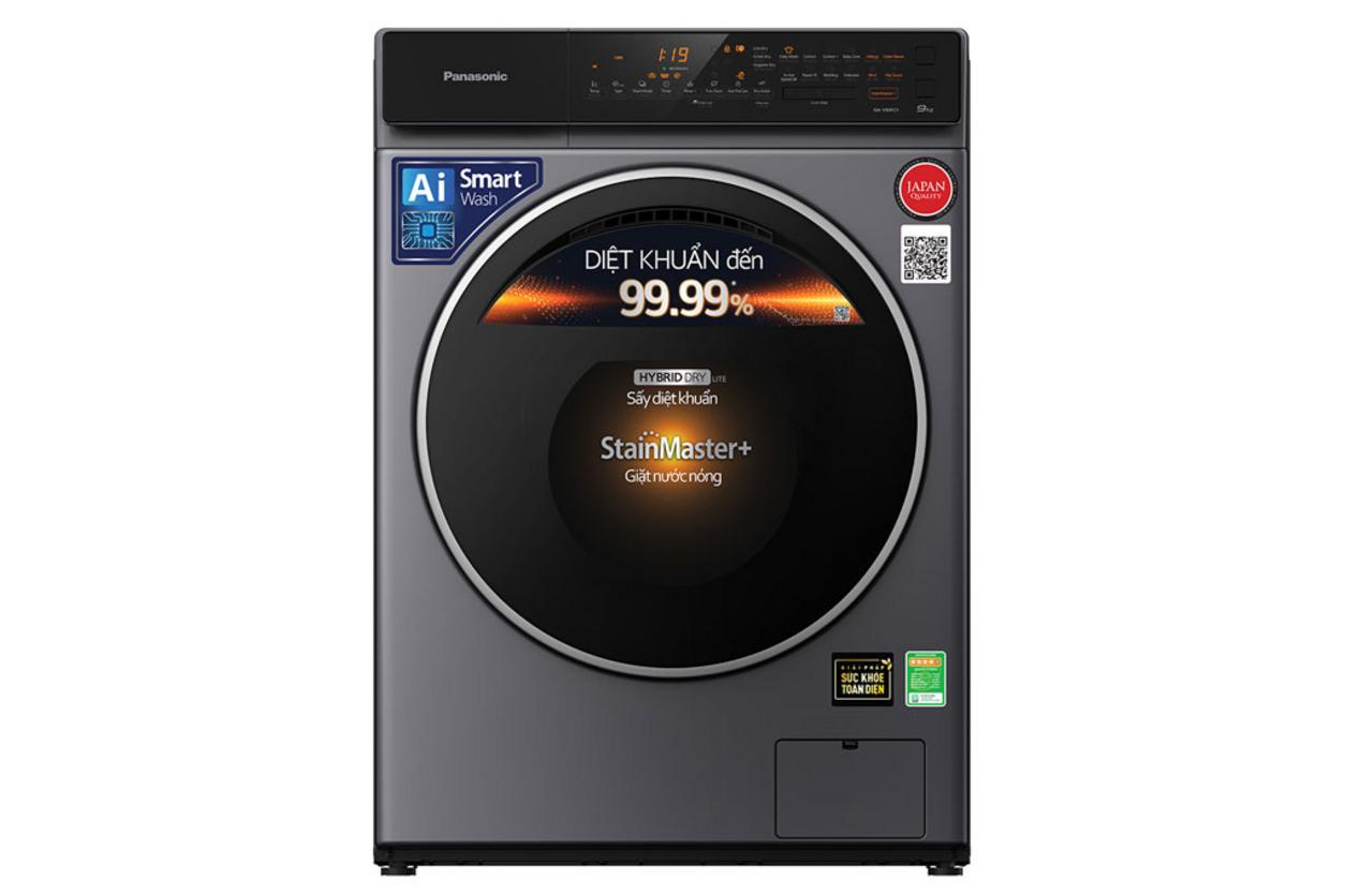 Máy giặt Panasonic NA-V90FC1LVT lồng ngang 9kg, thiết kế hiện đại, hỗ trợ sấy tiện ích.