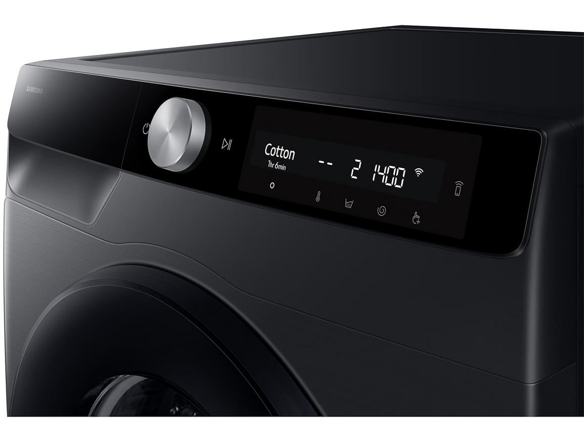 Các công nghệ nổi bật của máy giặt Samsung WW12CG604DLBSV thể hiện qua bảng điều khiển, lồng giặt và kết nối SmartThings.
