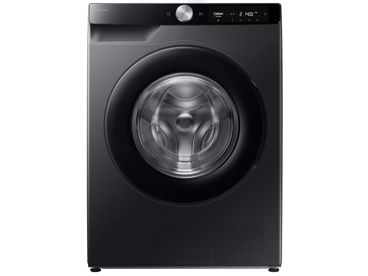 Máy giặt Samsung AI EcoBubble Inverter 12kg WW12CG604DLBSV với thiết kế cửa trước, bảng điều khiển AI Control và ngoại hình sang trọng.