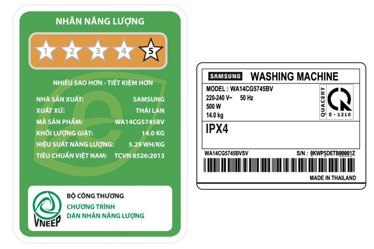 Các công nghệ nổi bật trên máy giặt Samsung Inverter 14kg WA14CG5745BVSV.