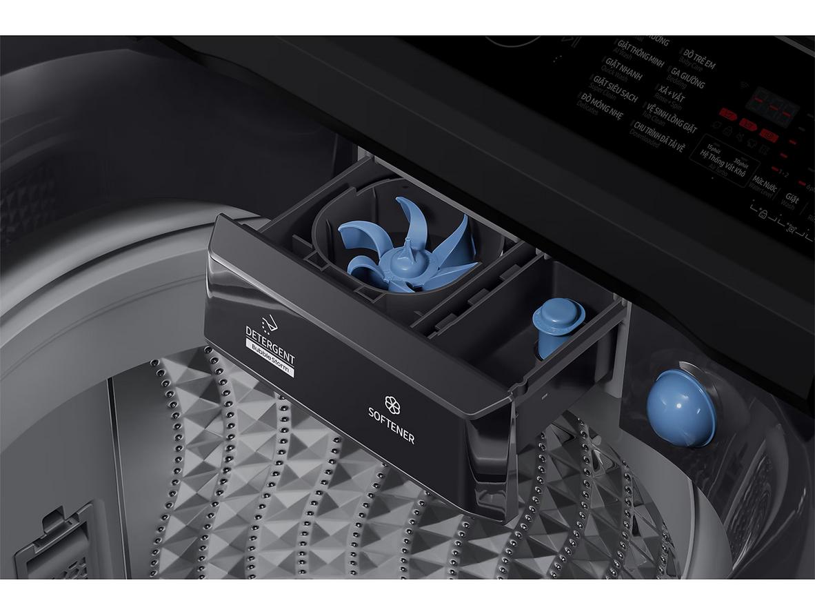 AI Wash tự động tối ưu chu trình giặt theo từng mẻ đồ.