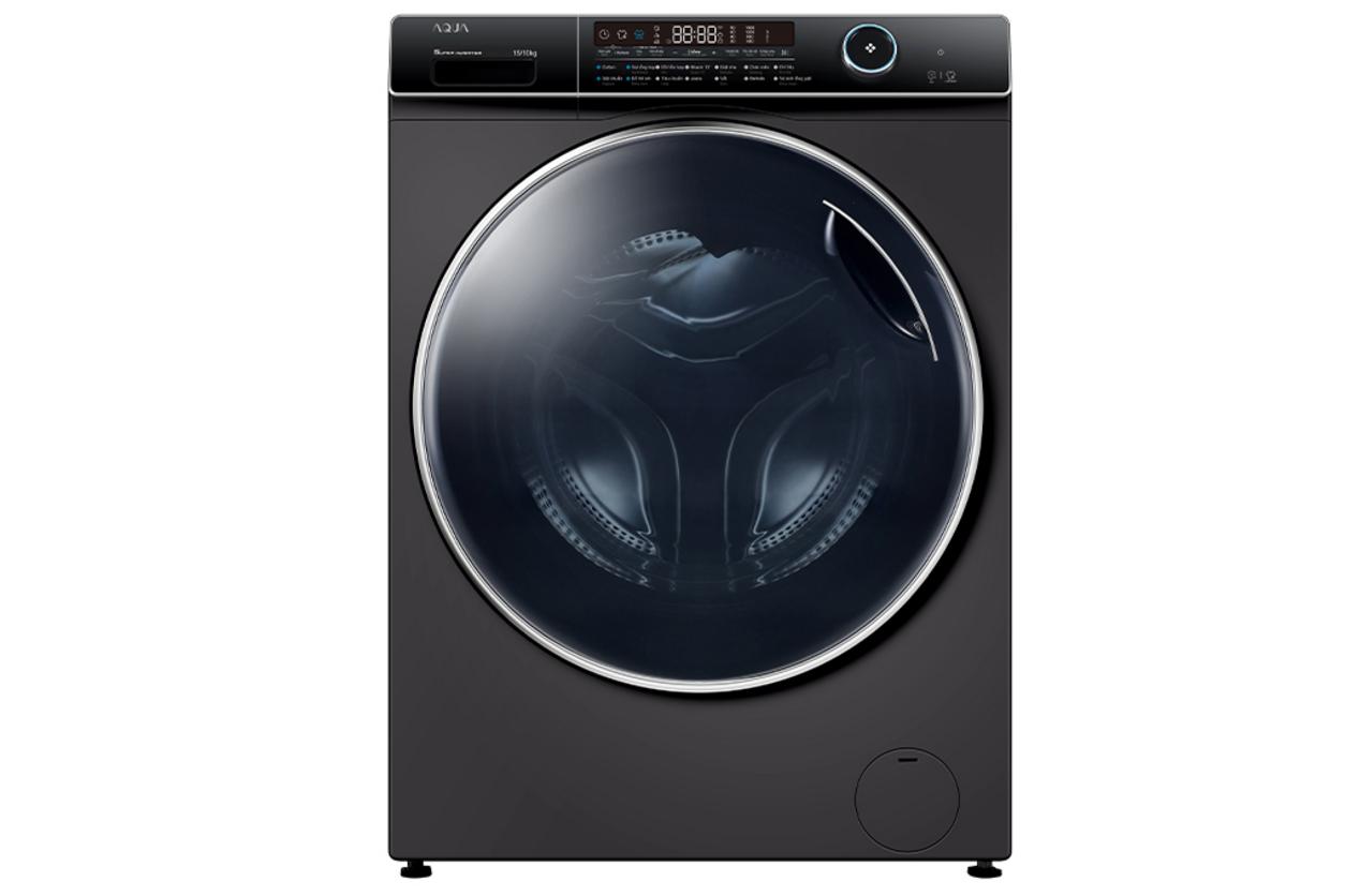 Aqua AQD-AH1500H PS phù hợp gia đình đông người cần giặt sấy dung tích lớn.