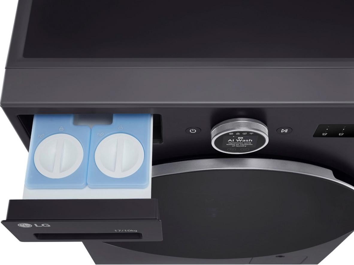 Công nghệ cốt lõi của LG F2517RNTG tập trung vào giặt sạch, sấy tiện và bảo vệ vải.