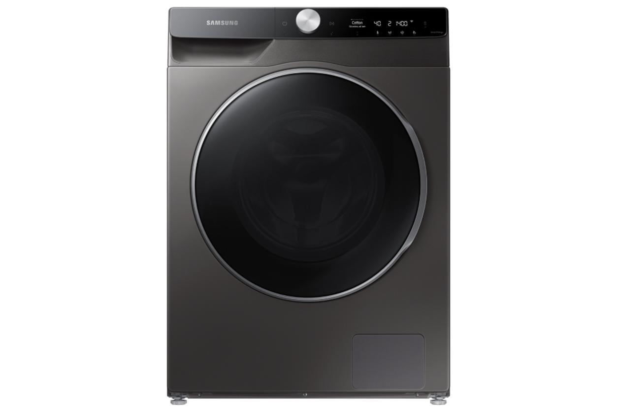 Samsung WD12TP34DSX/SV: giặt 12kg, sấy 8kg, gọn không gian sống.