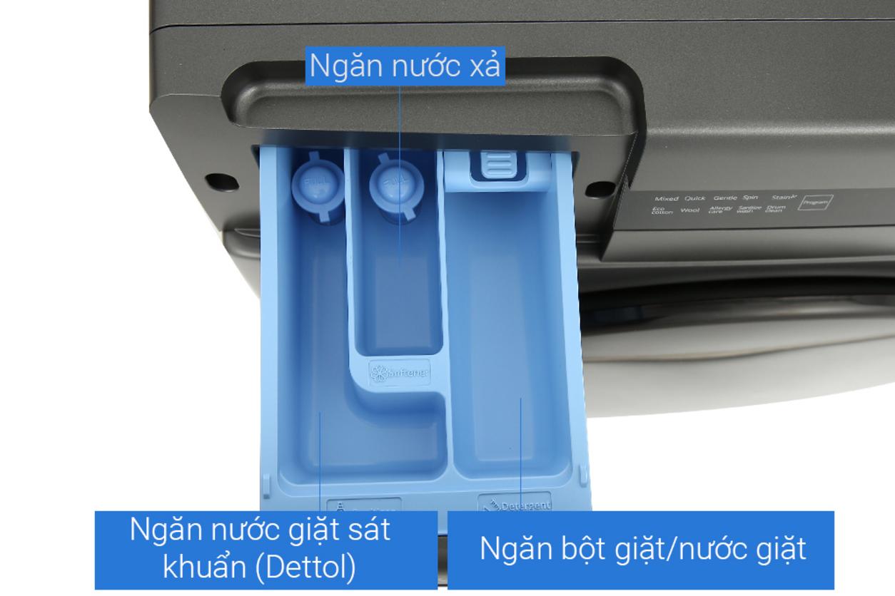 Công nghệ giặt sạch sâu và tiết kiệm điện nước trên Whirlpool FWEB9002FG.