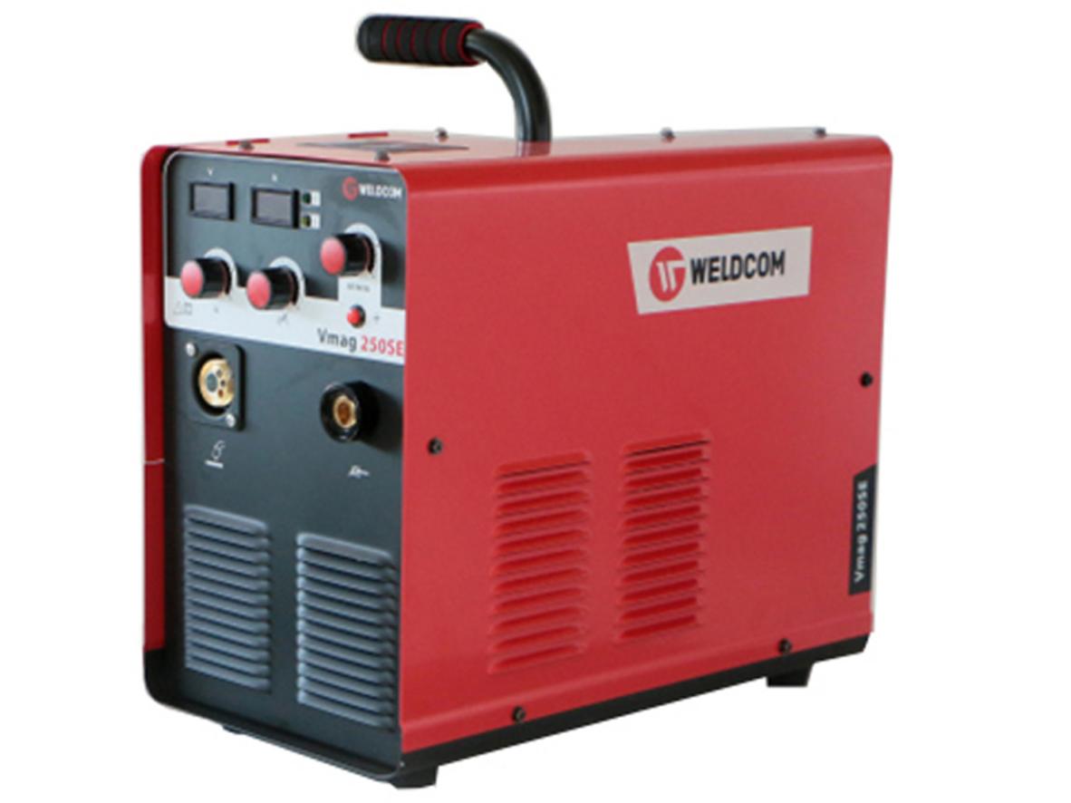 Máy hàn bán tự động Weldcom VMAG 250SE phù hợp xưởng cơ khí nhỏ và gia công dân dụng.