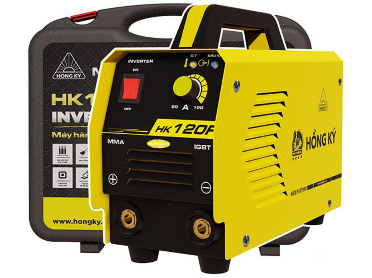 Máy hàn điện tử Hồng Ký HK 120F gọn nhẹ, phù hợp nhu cầu hàn dân dụng.