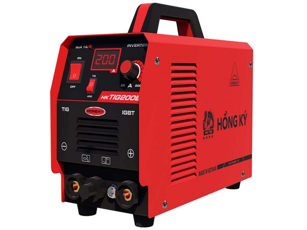 Máy hàn điện tử Hồng Ký HK TIG 200E gọn nhẹ, đa năng cho xưởng nhỏ và thợ đi công trình.