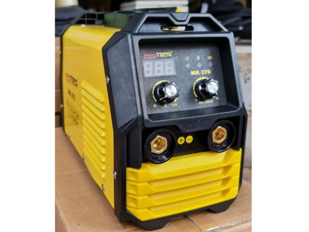 Máy hàn hồ quang Protech MK270 gọn 8 kg, phù hợp công trình và xưởng nhỏ.