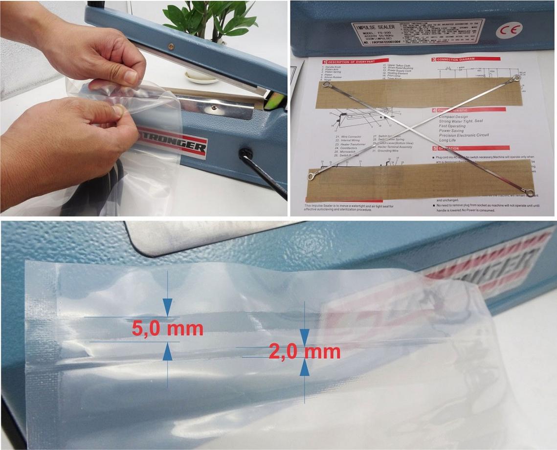 Cận cảnh FS-200 cho thấy thanh hàn 20cm và mối hàn ổn định.