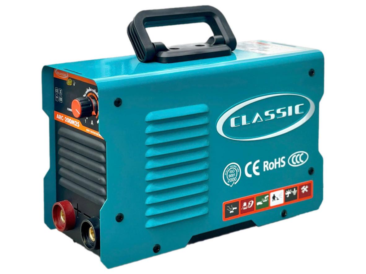 Máy hàn que Classic ARC200M25 nhỏ gọn, dễ dùng cho gia đình và thợ cơ khí nhỏ.