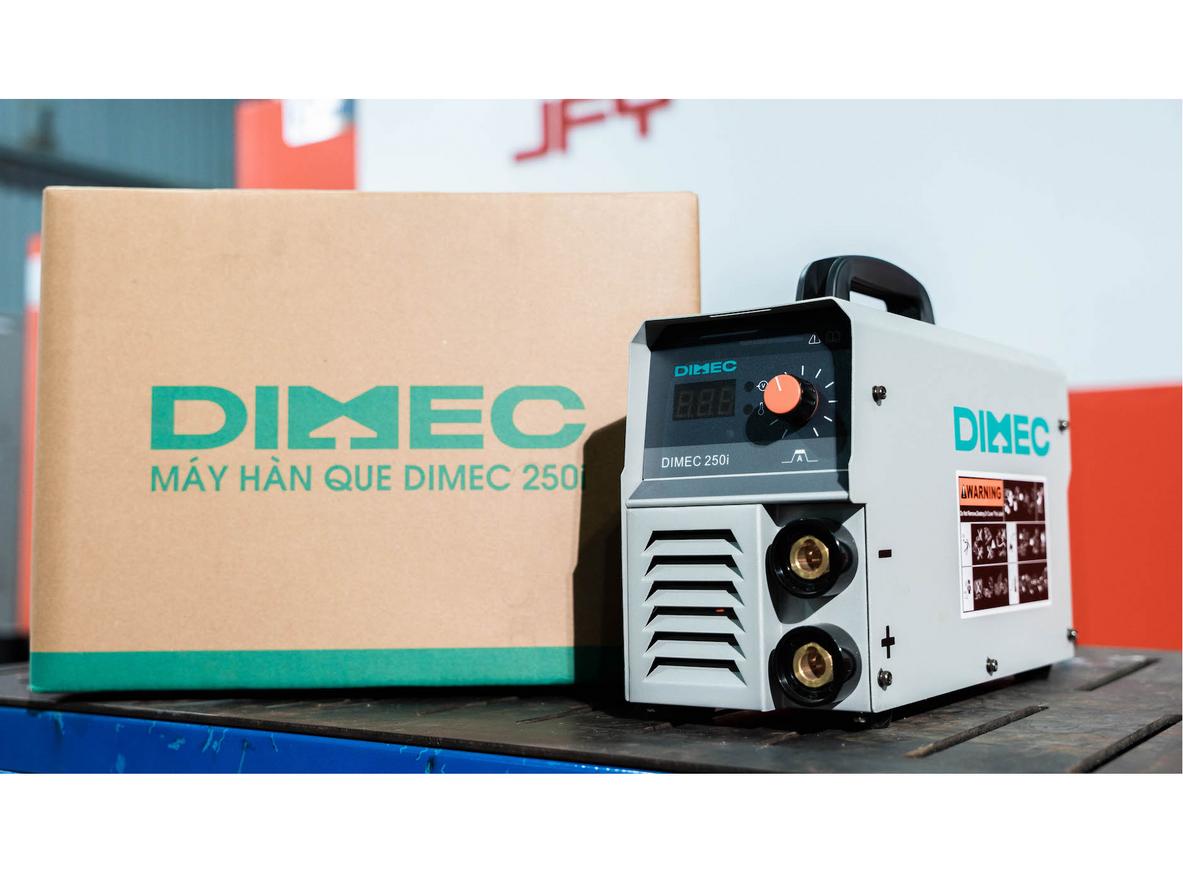 Dimec 250i cho hồ quang ổn định, dễ mồi và phù hợp nhiều công việc hàn thực tế.