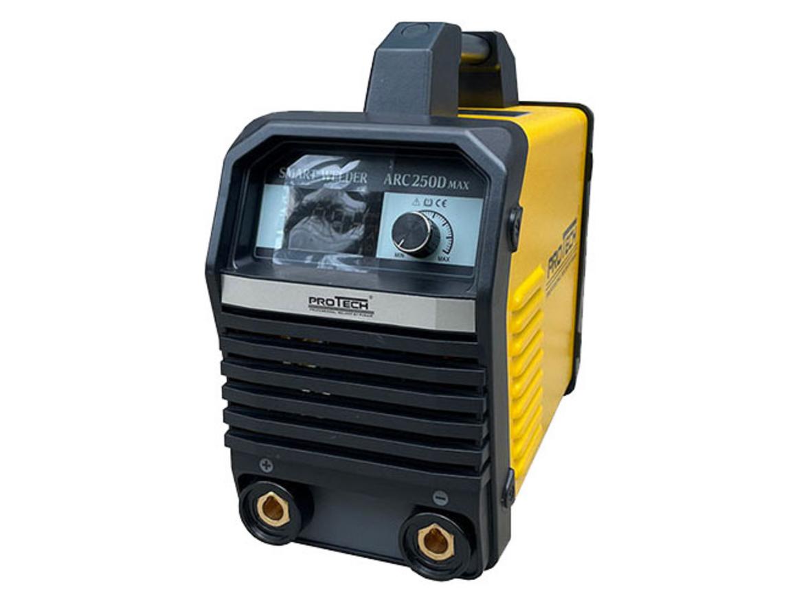Máy hàn que Protech ARC 250D Max 250A, điện kép 220V/380V, phù hợp xưởng cơ khí và công trình.