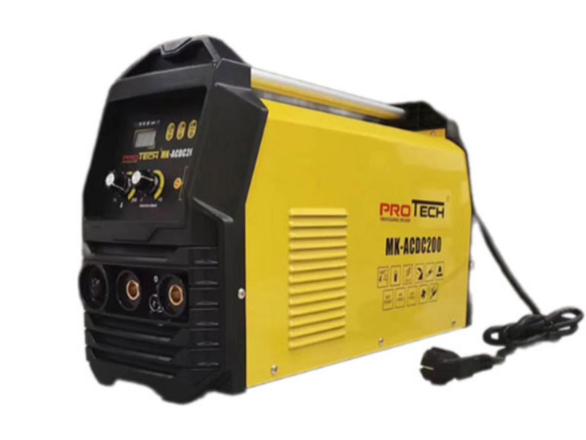 Máy hàn TIG nhôm Protech MK ACDC200 với cấu hình TIG AC/DC và hàn que cho xưởng nhỏ.