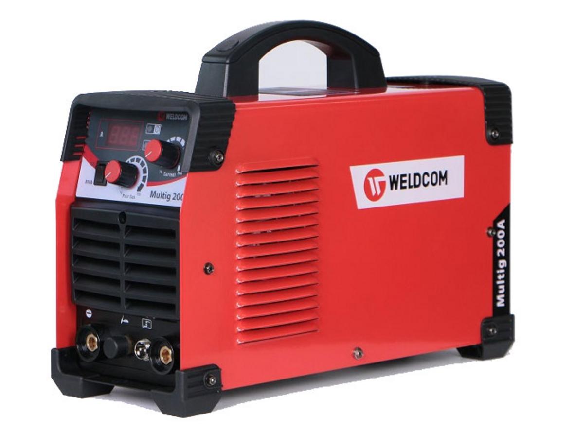 Máy hàn Tig Weldcom Multig 200A gọn nhẹ, phù hợp TIG/que 220V cho xưởng nhỏ.