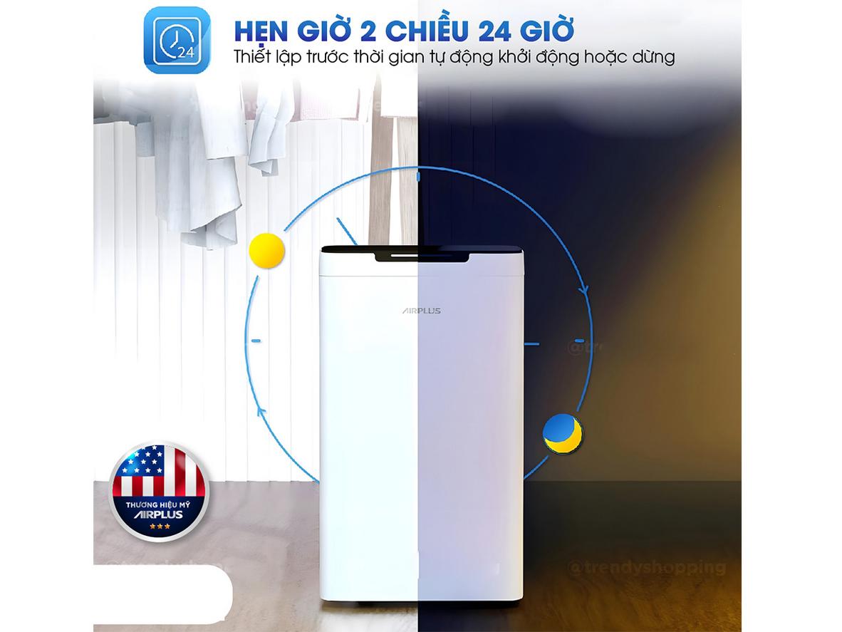 Máy hút ẩm Airplus AP10-2010EW gọn nhẹ, phù hợp phòng nhỏ 15–20m².