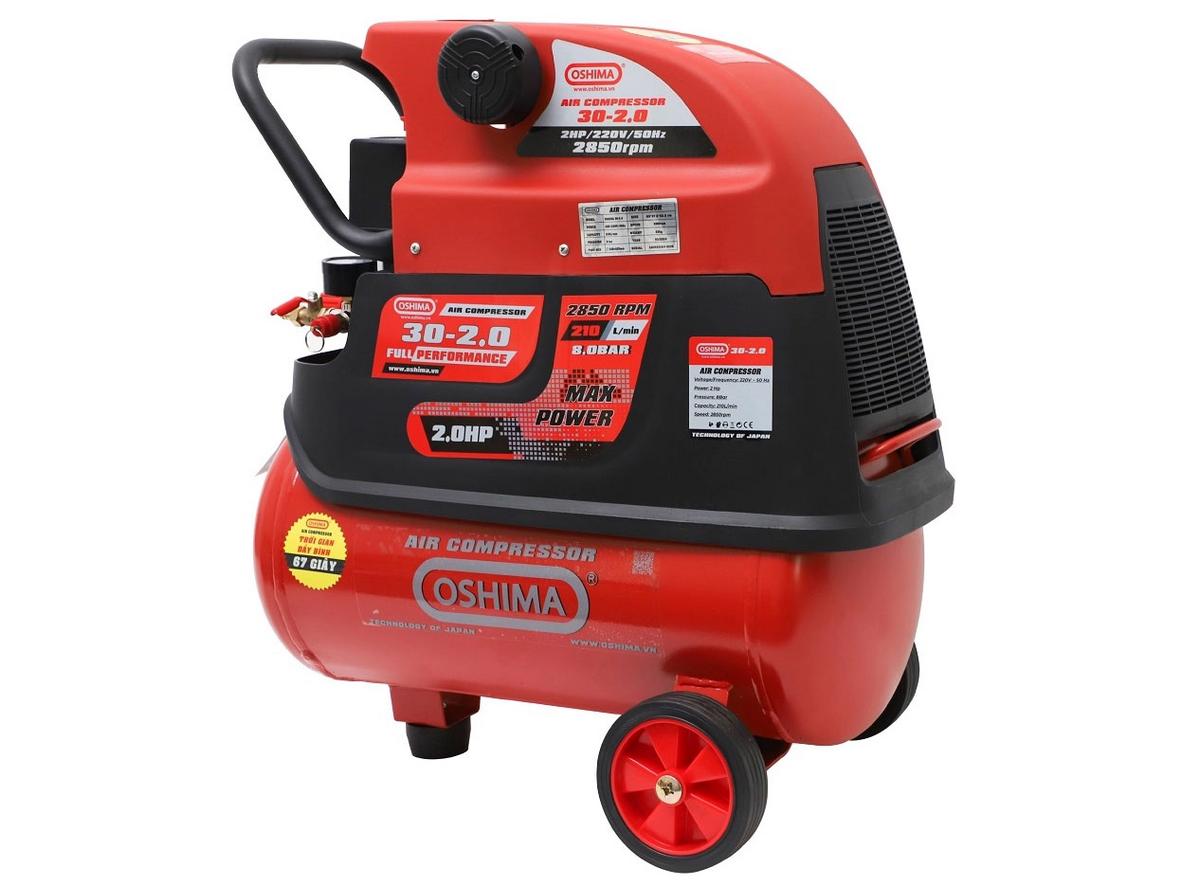 Tổng quan Máy nén khí có dầu Oshima 30-2.0 (2HP - 30 lít)
