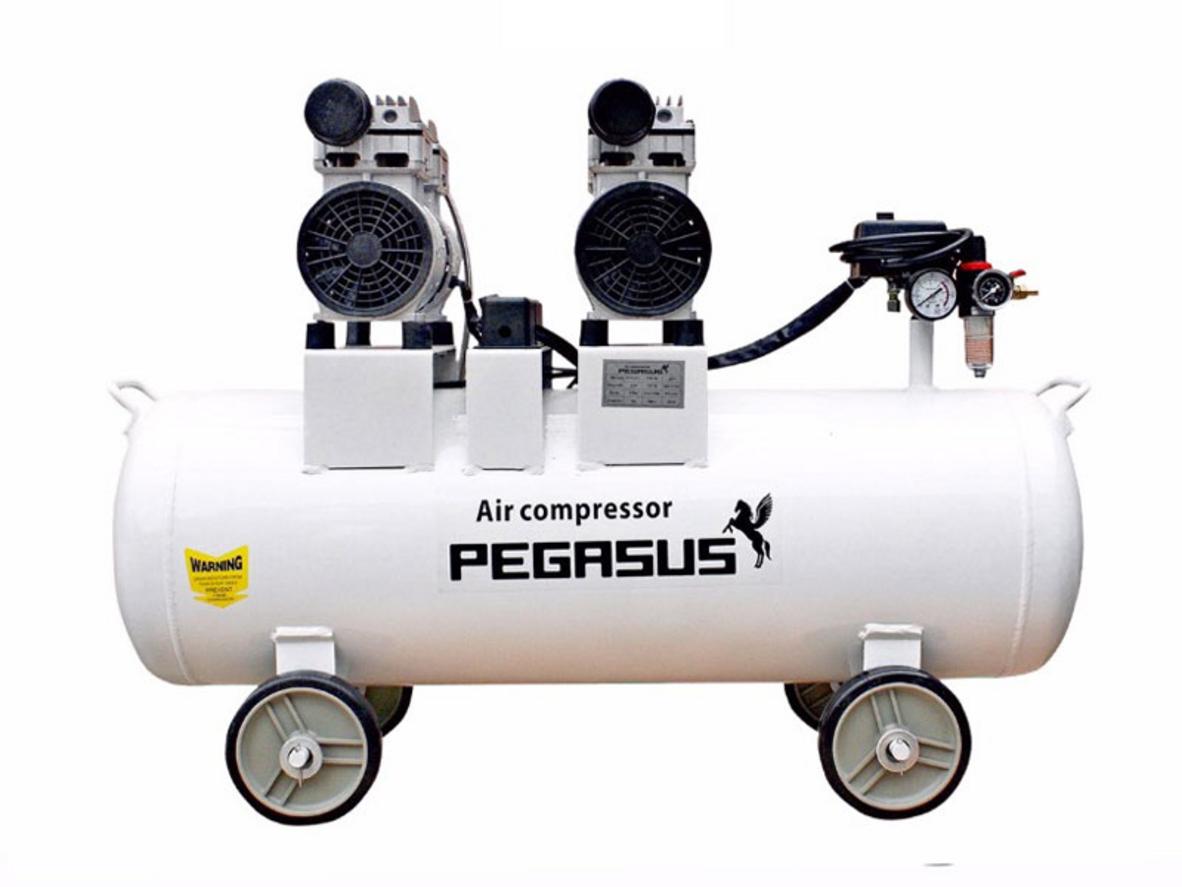 Tổng quan Máy nén khí không dầu giảm âm Pegasus TM - OF1500x2 (4HP)