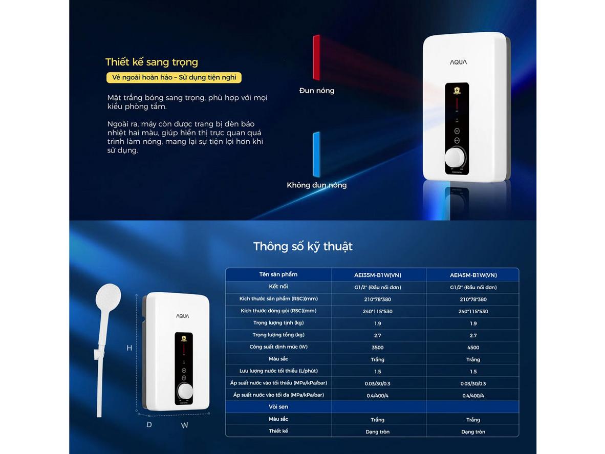 Chuẩn IP25 và nhựa chống cháy giúp tăng độ an toàn trong nhà tắm.