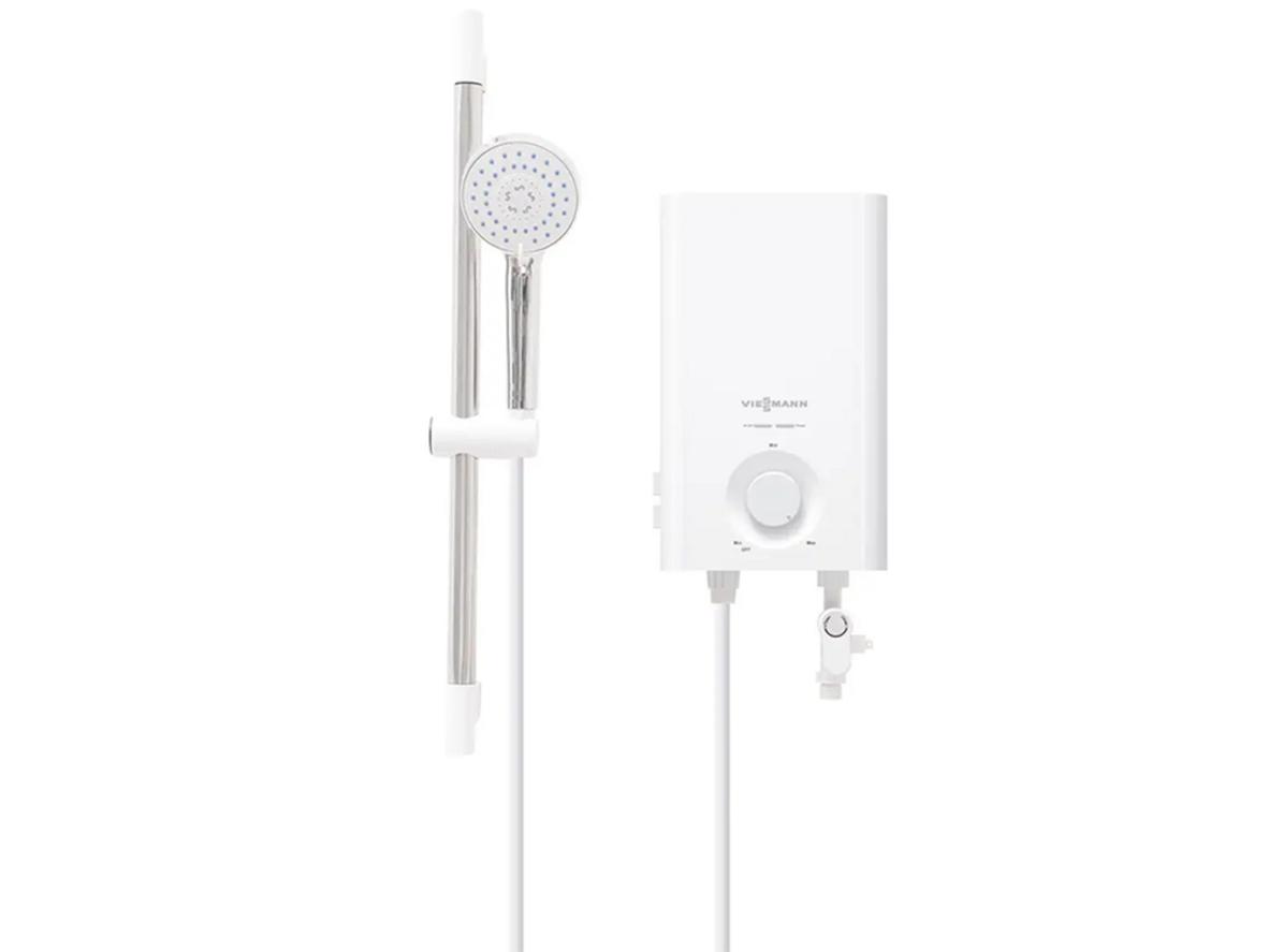 Máy nước nóng trực tiếp Vitowell Easy C1 35-V nhỏ gọn, phù hợp phòng tắm gia đình.