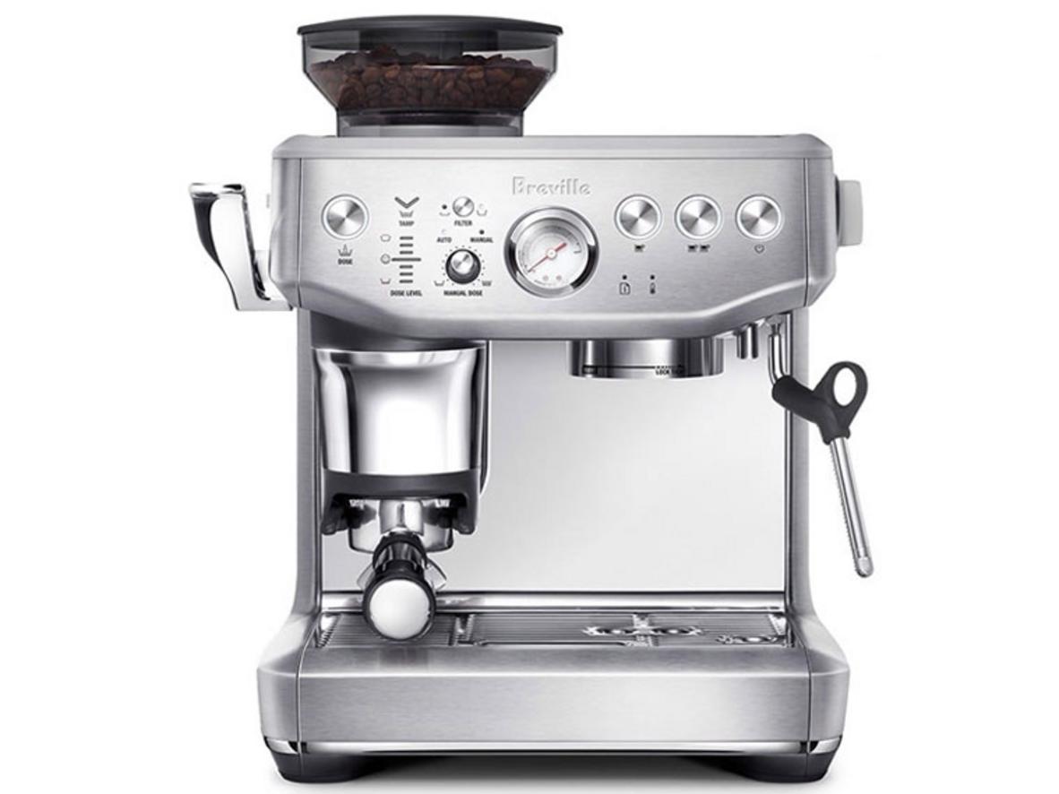 Breville BES876BSS – máy pha espresso tích hợp xay hạt, thiết kế thép không gỉ cao cấp.
