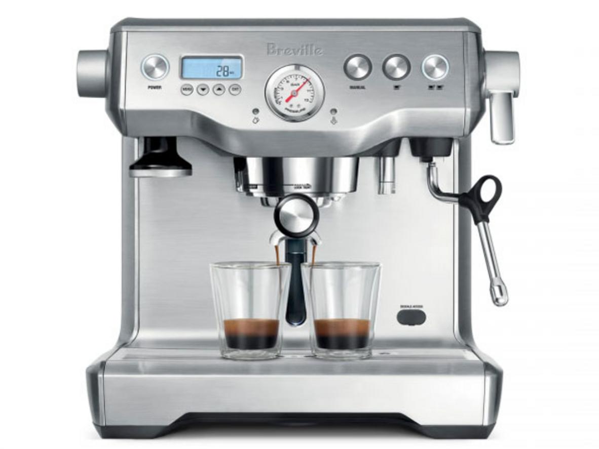 Breville BES920BSS nổi bật với thiết kế thép không gỉ và kiểu dáng cao cấp.