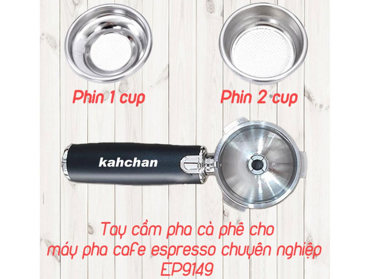 Máy pha cà phê Espresso Kahchan EP9149 nổi bật với thiết kế inox và khả năng pha espresso, cappuccino cho mô hình kinh doanh.