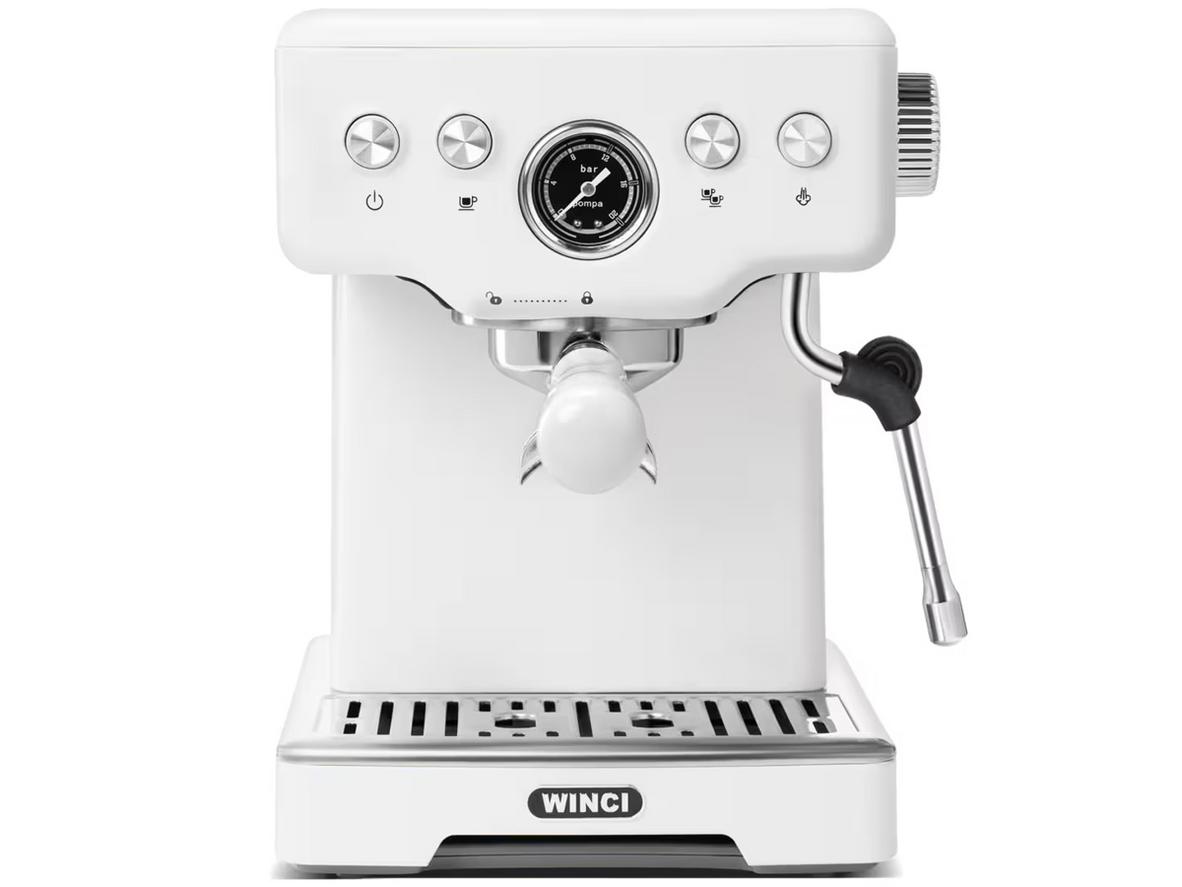 Winci EM4212 X nổi bật với thiết kế gọn, inox cao cấp và bộ tính năng pha espresso/cappuccino dễ dùng tại nhà.
